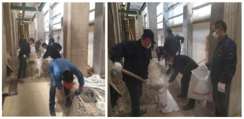 盛世公司黨支部組織黨員及積極分子義務(wù)勞動(dòng)，助力窯頭煙道清灰工作